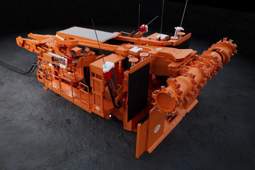 Entry development continuous mining machine