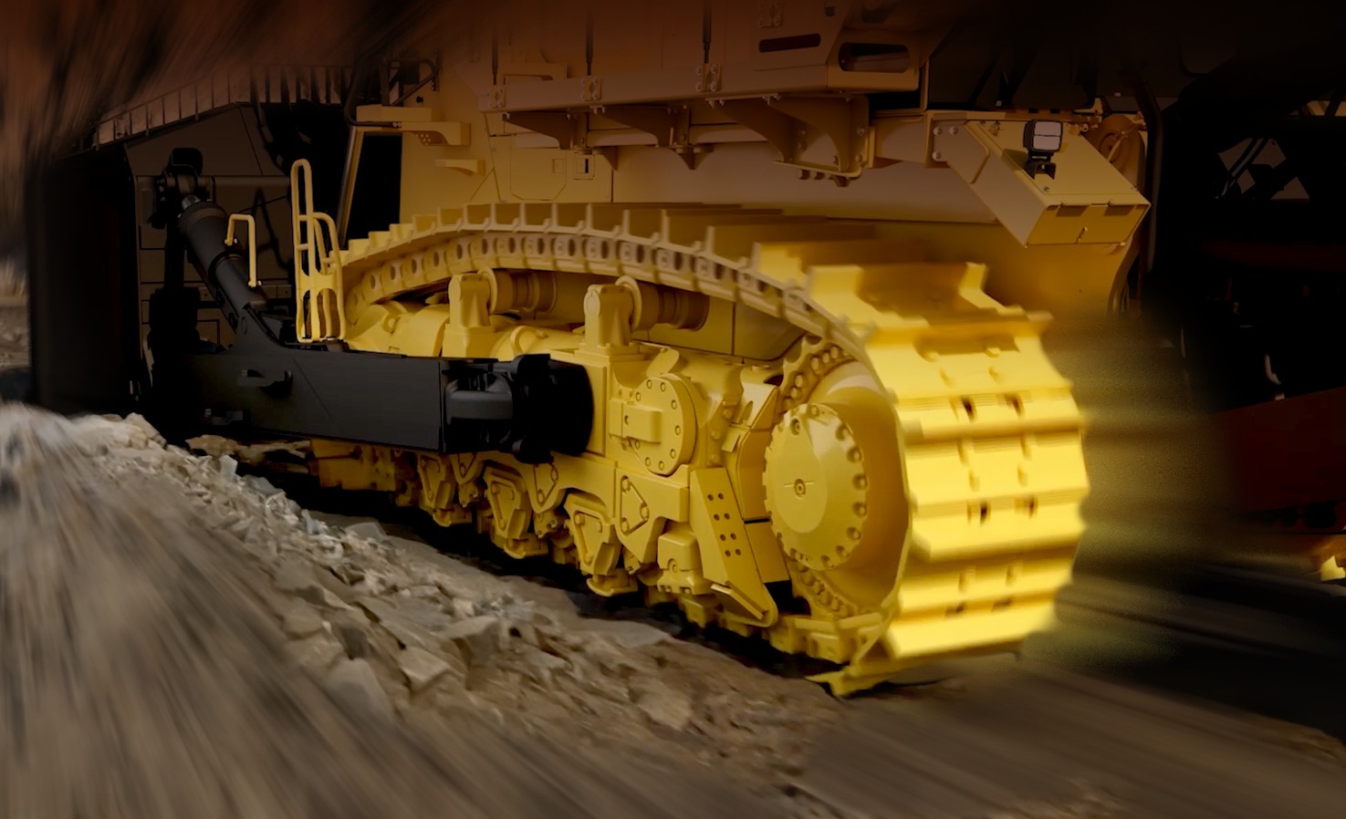 A mining dozer crawler track